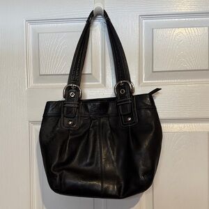 Black Leather Tote Bag
